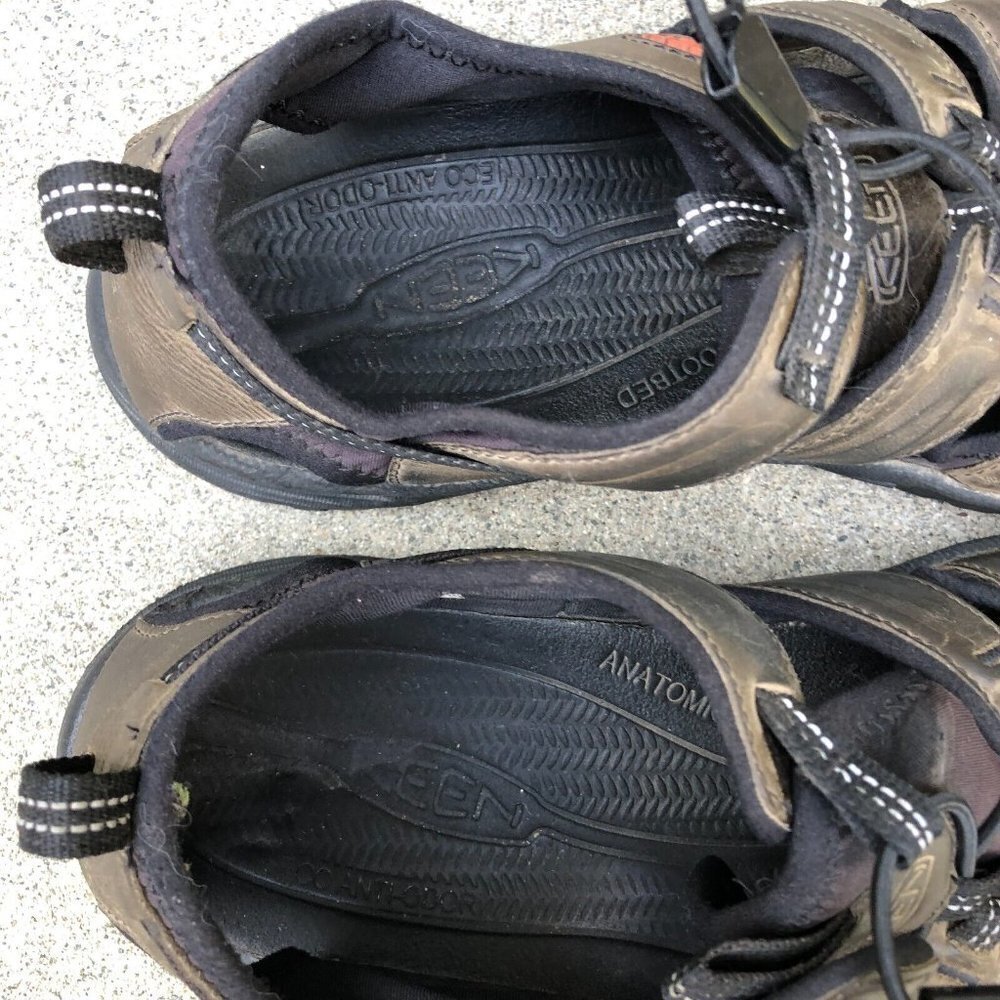 KEEN TARGHEE Waterproof Leather Sandals Shoes Men's 14 Brown Hiking Outdoors - Picture 3 of 8